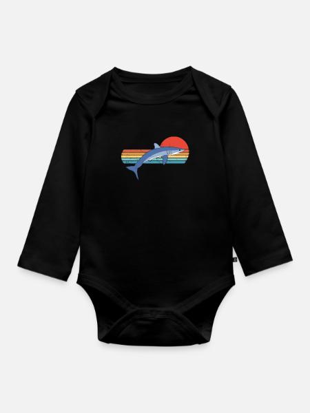 Makohai - Baby Bio-Langarm-Body - Schwarz