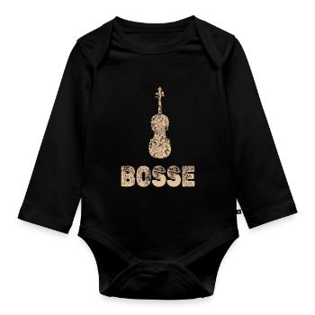 Bosse als Bratsche - Baby Bio-Langarm-Body - Schwarz - Vorne