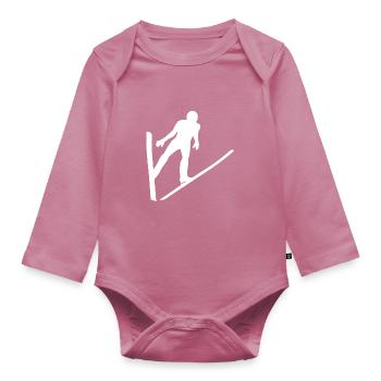 Skispring skis skieurs skieurs - Body Bébé bio manches longues - mauve - Devant