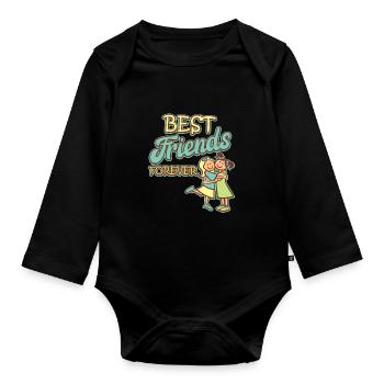 Amitié Amis Meilleurs Amis Shirt Classic - Body Bébé bio manches longues - noir - Devant