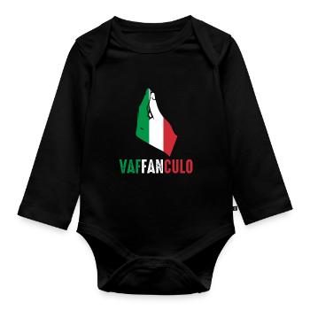 Italy Italian Vaffanculo - Organic Longsleeve Baby Bodysuit - black - Front