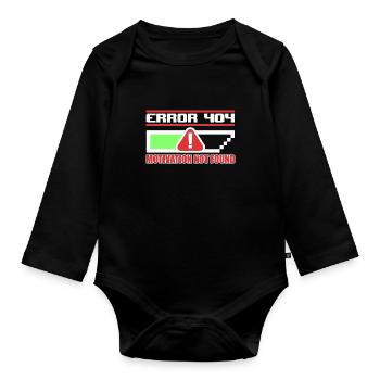 Fehler 404: MOTIVATION NICHT GEFUNDEN - Baby Bio-Langarm-Body - Schwarz - Vorne