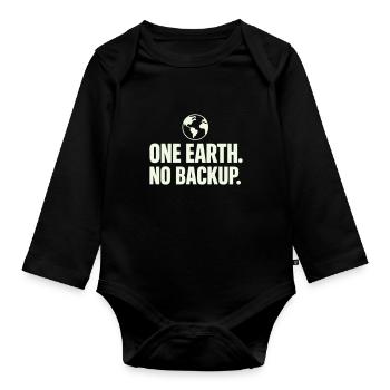 One Earth No Fuse - Organic Longsleeve Baby Bodysuit - black - Front