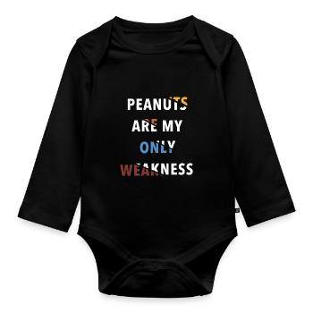 Peanut Allergy Nut Allergy Awareness - Organic Longsleeve Baby Bodysuit - black - Front