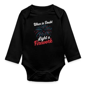 Pyrotechniker Feuerwerk Pyrotechnik - Baby Bio-Langarm-Body - Schwarz - Vorne