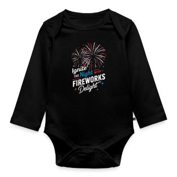 Pyrotechniker Feuerwerk Pyrotechnik - Baby Bio-Langarm-Body - Schwarz - Vorne