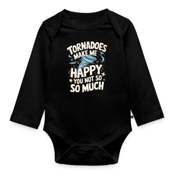 Storm Chasing Tornado Storm Meteorologist - Organic Longsleeve Baby Bodysuit - black - Front