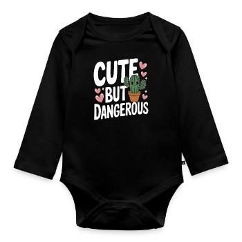 Cactus Cacti Desert Plant - Organic Longsleeve Baby Bodysuit - black - Front
