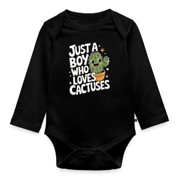 Cactus Cacti Desert Plant - Organic Longsleeve Baby Bodysuit - black - Front