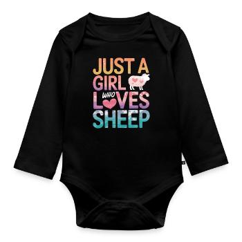 Sheep Sheep Farmer Lamb Farmer - Organic Longsleeve Baby Bodysuit - black - Front