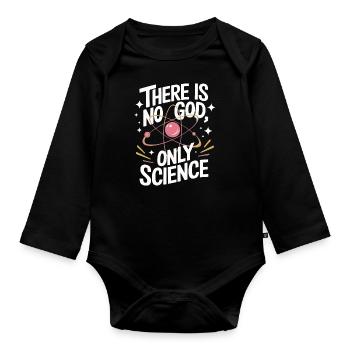 Atheismus Atheist Anti-Religion Agnostiker - Baby Bio-Langarm-Body - Schwarz - Vorne
