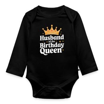 Husband, Spouse, Family, Wedding - Organic Longsleeve Baby Bodysuit - black - Front