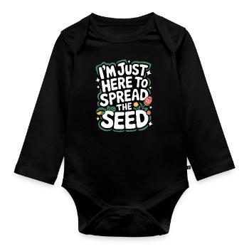 Gardener Garden Plants Gardening - Organic Longsleeve Baby Bodysuit - black - Front
