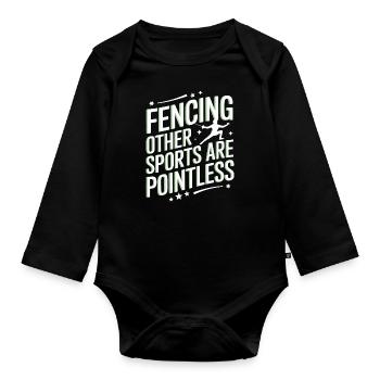 Fencing Fencers - Organic Longsleeve Baby Bodysuit - black - Front