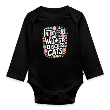 Introvert, antisocial, introvert - Organic Longsleeve Baby Bodysuit - black - Front