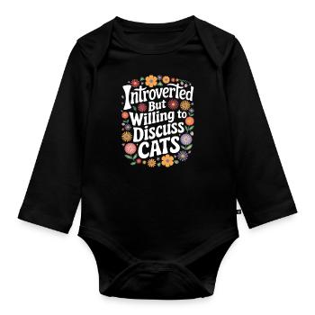 Introvert, antisocial, introvert - Organic Longsleeve Baby Bodysuit - black - Front