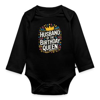 Husband, Spouse, Family, Wedding - Organic Longsleeve Baby Bodysuit - black - Front
