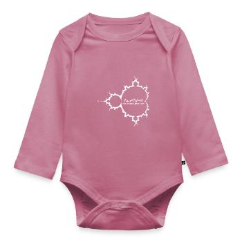 Fraktal Matheformel Mandelbrot Apfelmännchen weiss - Baby Bio-Langarm-Body - Mauve - Vorne