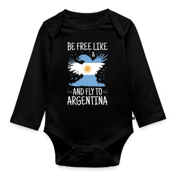 Argentina Flag South America Argentine Flag - Organic Longsleeve Baby Bodysuit - black - Front