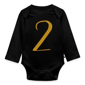 2 - Organic Longsleeve Baby Bodysuit - black - Front