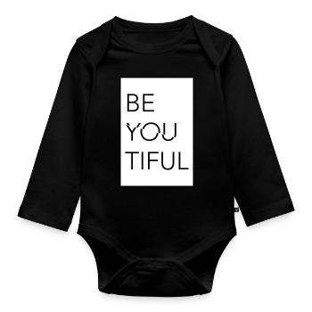 Être jeune - Body Bébé bio manches longues - noir - Devant