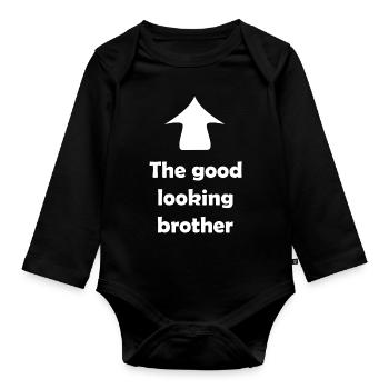 Le beau frère - Body Bébé bio manches longues - noir - Devant