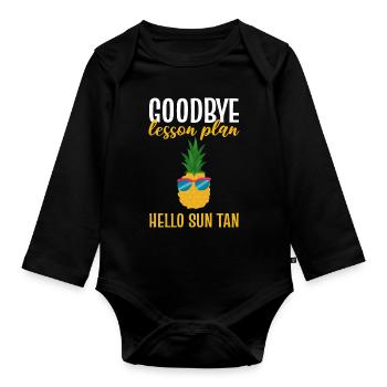 Pineapple - Organic Longsleeve Baby Bodysuit - black - Front