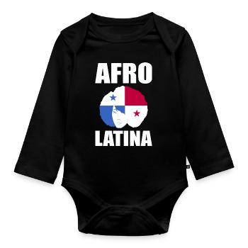 Afro Latina - Body Bébé bio manches longues - noir - Devant
