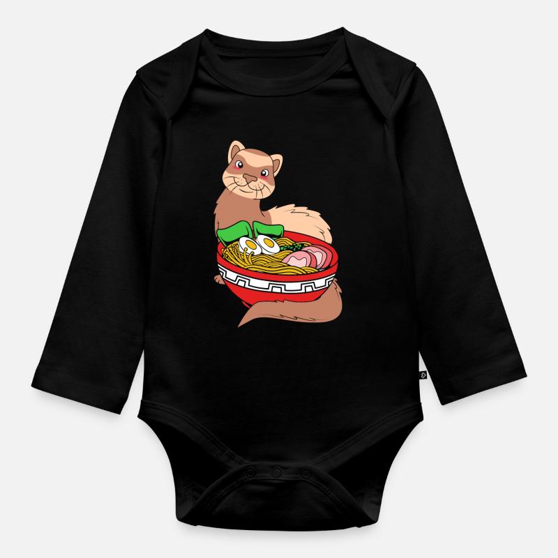 Frettchen - Baby Bio-Langarm-Body - Schwarz