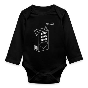 Even Love Juice - Organic Longsleeve Baby Bodysuit - black - Front