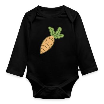 Carotte sucrée - Body Bébé bio manches longues - noir - Devant