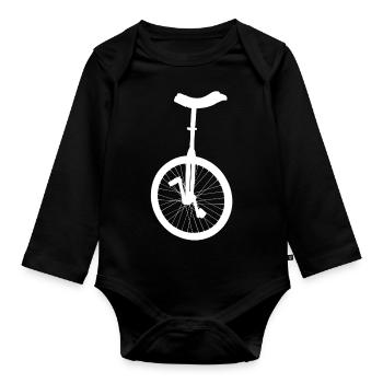 Einrad - Organic Longsleeve Baby Bodysuit - black - Front