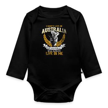 Australie - Body Bébé bio manches longues - noir - Devant