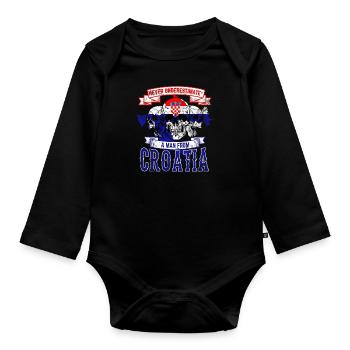 Croatia - Organic Longsleeve Baby Bodysuit - black - Front