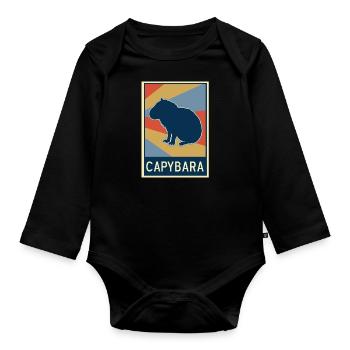 Capybara - Baby Bio-Langarm-Body - Schwarz - Vorne
