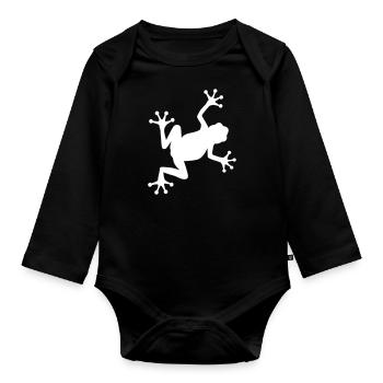 frog - Organic Longsleeve Baby Bodysuit - black - Front
