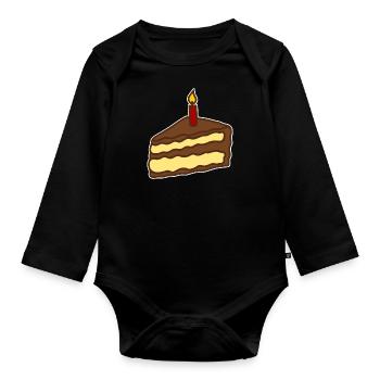 cake - Organic Longsleeve Baby Bodysuit - black - Front