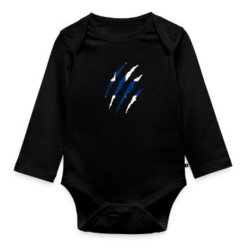 Finnish flag Finland - Organic Longsleeve Baby Bodysuit - black - Front