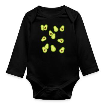 Avocado - Baby Bio-Langarm-Body - Schwarz - Vorne