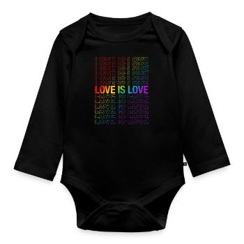 L'amour c'est l'amour - Body Bébé bio manches longues - noir - Devant