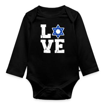 Israël - Body Bébé bio manches longues - noir - Devant