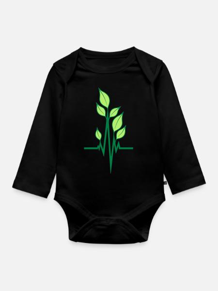 Pulso ecológico vegano - Langærmet babybody, økologisk bomuld - sort