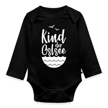 KIND DER OSTSEE KÜSTE DDR - Baby Bio-Langarm-Body - Schwarz - Vorne