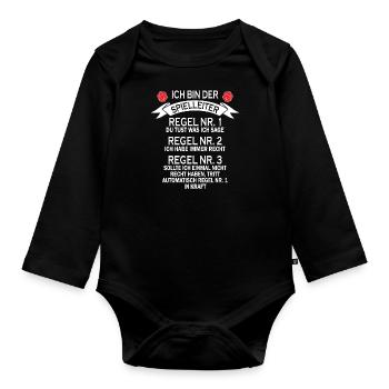 Spielleiter Rollenspiel Nerd Geek Geschenk - Baby Bio-Langarm-Body - Schwarz - Vorne