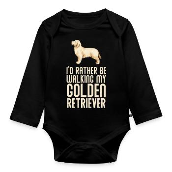 Golden Retriever - Body Bébé bio manches longues - noir - Devant