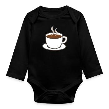 Coffee cup coffee cup coffee pot - Organic Longsleeve Baby Bodysuit - black - Front
