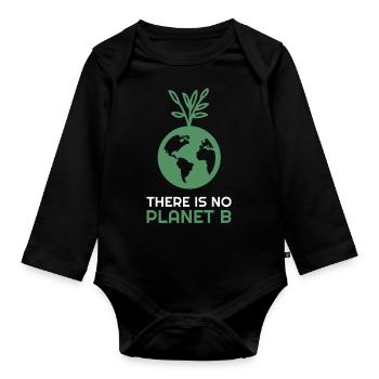 There is no Planet B - Terre avec arbre - Body Bébé bio manches longues - noir - Devant