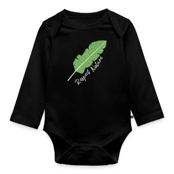 nature conservation des plantes cadeau floral trendy - Body Bébé bio manches longues - noir - Devant