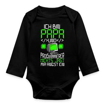 Programmierer - Baby Bio-Langarm-Body - Schwarz - Vorne