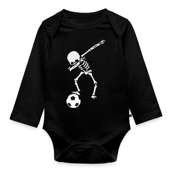 Soccer Team Fußball Torwart Kicken Jungs outfit - Baby Bio-Langarm-Body - Schwarz - Vorne